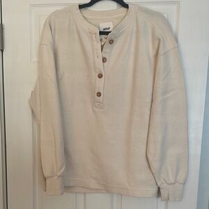 Aerie Cream V-Neck Sweater